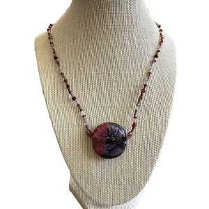 Glass Beaded Pink, Purple and Rose Colored Necklace